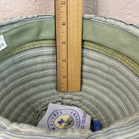 Wallaroo Ginger Sun Hat Pale Green Cream Wide Brim Adjustable Packable Summer - Picture 11 of 11